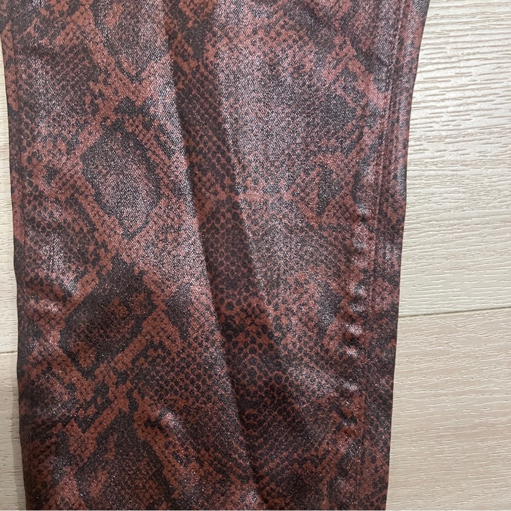 NWT J BRAND Alana High Rise Crop Skinny Jeans Animal Snake Brown Sz 32 Msrp $340 - Picture 15 of 15
